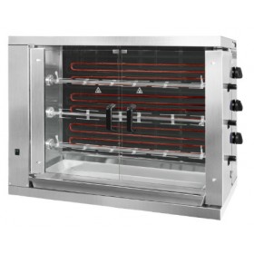 Rôtissoire professionnelle à poulets - ELECTRIQUE - 3 broches / 18 poulets