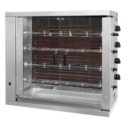 Rôtissoire professionnelle à poulets - ELECTRIQUE - 4 broches / 24 poulets