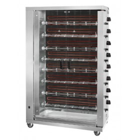 Rôtissoire professionnelle à poulets - ELECTRIQUE - 8 broches / 48 poulets