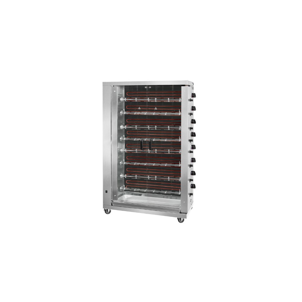 Rôtissoire professionnelle à poulets - ELECTRIQUE - 8 broches / 48 poulets