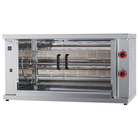 Rôtissoire rotative à poulets - GAZ - 4 broches / 24 poulets
