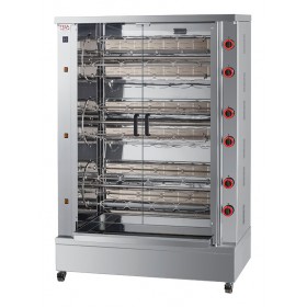 Rôtissoire rotative à poulets - GAZ - 12 broches / 72 poulets