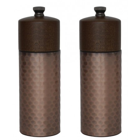 Ensemble moulins sel & poivre - Bois et cuivre - 150mm