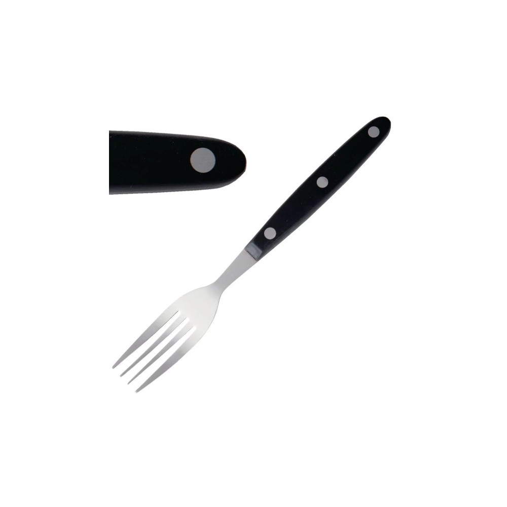 Fourchette à pizza / viande - 200 mm - Lot de 12 - Noir Fourchette à pizza / viande - 200 mm - Lot de 12 - Noir