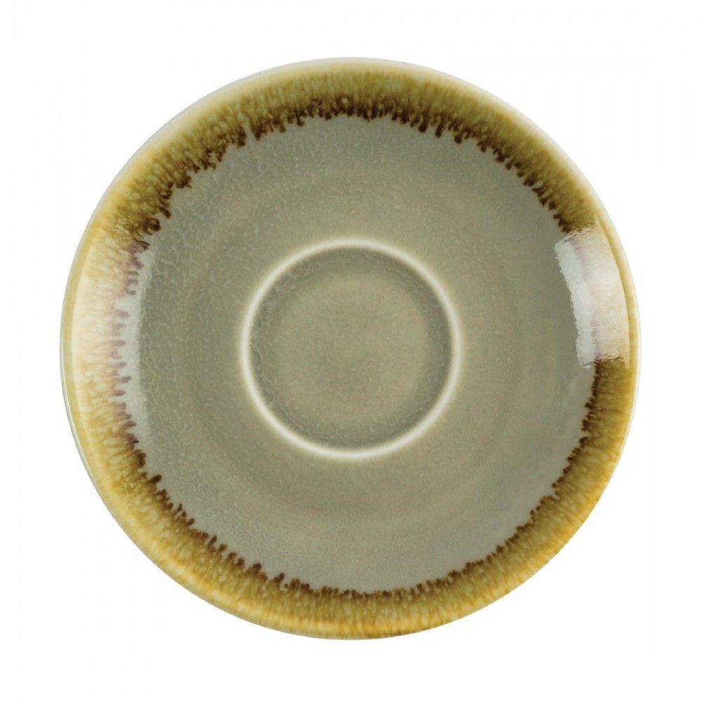 Soucoupes pour tasse à expresso - Couleur mousse / vert clair - Pour GP476 - Olympia Kiln - Lot de 6 Soucoupes pour tasse à expresso - Couleur mousse / vert clair - Pour GP476 - Olympia Kiln - Lot de 6