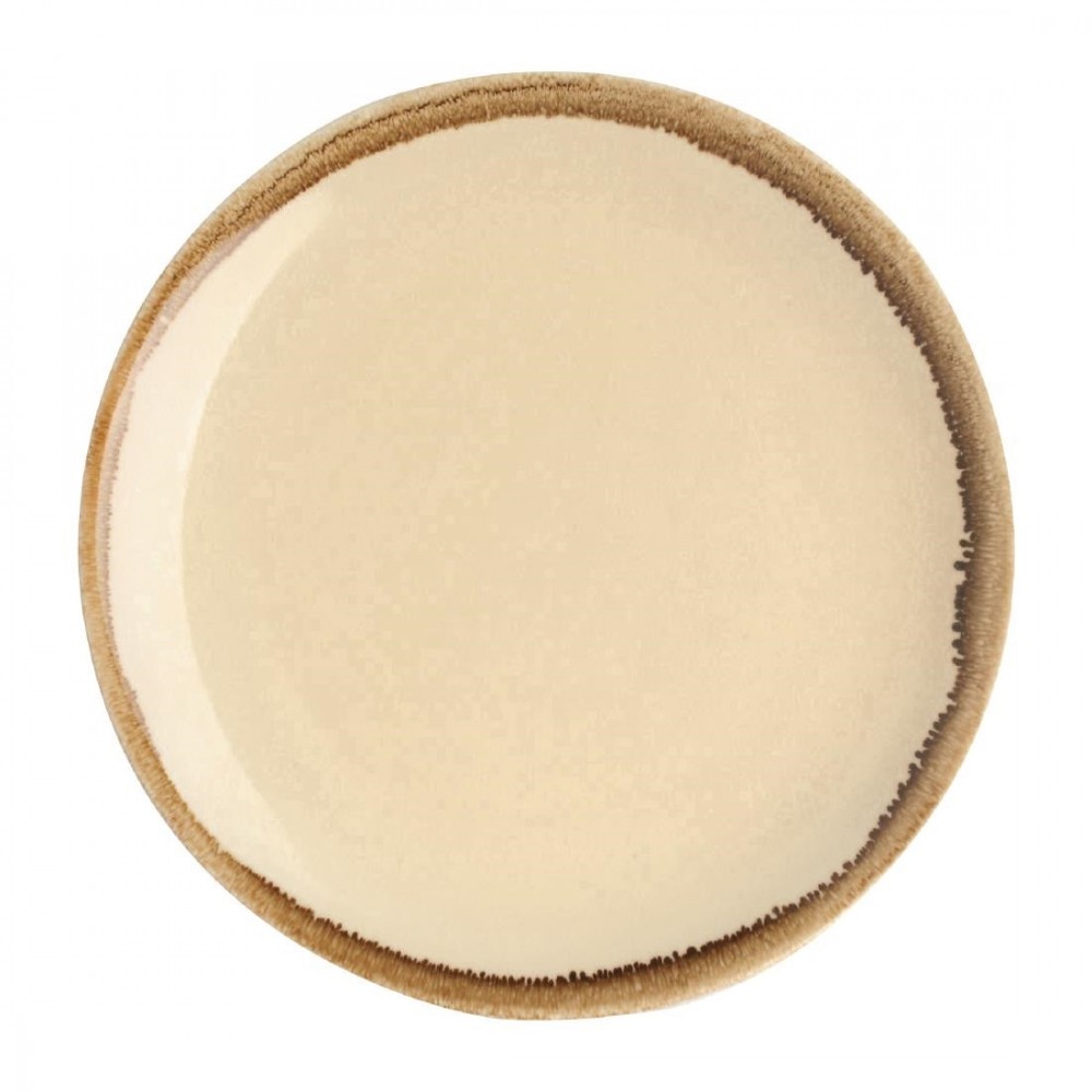 Assiettes rondes & plates - 230 mm - Couleur sable / beige - Kiln Olympia - Lot de 6 Assiettes rondes & plates - 230 mm - Couleur sable / beige - Kiln Olympia - Lot de 6