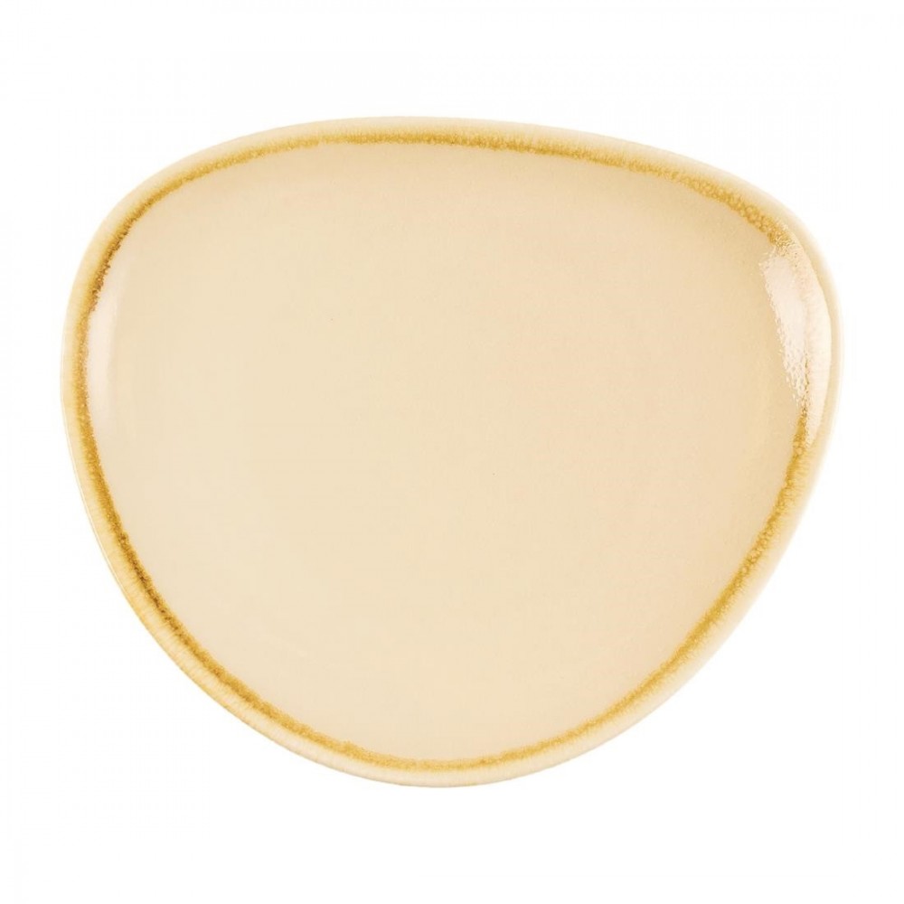 Assiettes triangulaire - 165 mm - Couleur sable / beige - Kiln Olympia - Lot de 6 Assiettes triangulaire - 165 mm - Couleur sable / beige - Kiln Olympia - Lot de 6