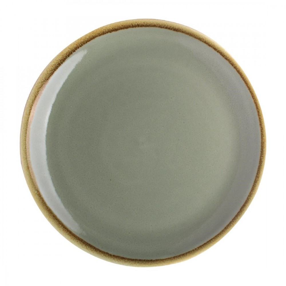 Assiettes rondes & plates - 230 mm - Couleur mousse / vert clair - Kiln Olympia - Lot de 6 Assiettes rondes & plates - 230 mm - Couleur mousse / vert clair - Kiln Olympia - Lot de 6