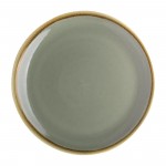 Assiettes rondes & plates - 230 mm - Couleur mousse / vert clair - Kiln Olympia - Lot de 6