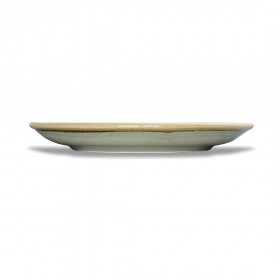 Assiettes rondes & plates - 230 mm - Couleur mousse / vert clair - Kiln Olympia - Lot de 6