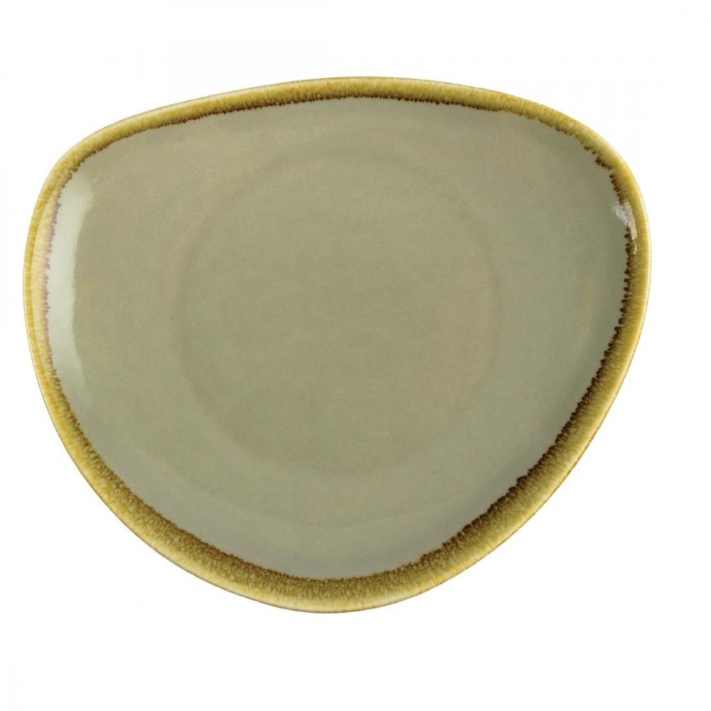 Assiettes triangulaire - 230 mm - Couleur mousse / vert clair - Kiln Olympia - Lot de 6 Assiettes triangulaire - 230 mm - Couleur mousse / vert clair - Kiln Olympia - Lot de 6