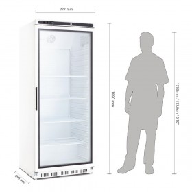 Armoire réfrigérée vitrée positive - GN 2/1 - Paiement 4X - Inox - Garantie 2 ans - 600 L - Classe N