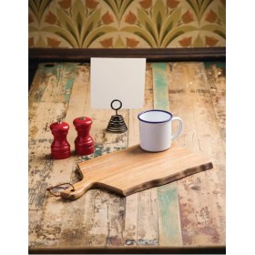 Tasses mug - Acier émaillé - 350 ml - Couleur blanc et bleu  - Olympia Enamel - Lot de 6