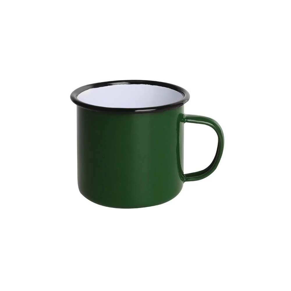 Tasses mug - Acier émaillé - 350 ml - Couleur vert et noir - Olympia Enamel - Lot de 6 Tasses mug - Acier émaillé - 350 ml - Couleur vert et noir - Olympia Enamel - Lot de 6
