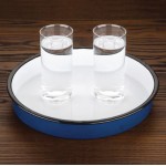 Plat de service - Acier émaillé - 320 mm - Olympia Enamel