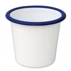 Pot à sauce - Acier émaillé - 114 ml - Couleur blanc et bleu  - Olympia Enamel - Lot de 6