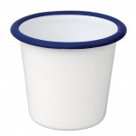 Pot à sauce - Acier émaillé - 114 ml - Couleur blanc et bleu  - Olympia Enamel - Lot de 6