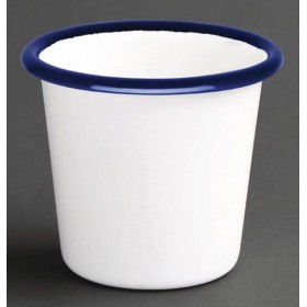 Pot à sauce - Acier émaillé - 114 ml - Couleur blanc et bleu  - Olympia Enamel - Lot de 6
