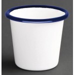 Pot à sauce - Acier émaillé - 114 ml - Couleur blanc et bleu  - Olympia Enamel - Lot de 6