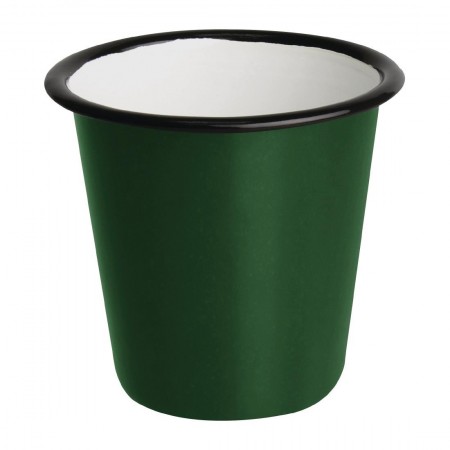 Pot à sauce - Acier émaillé - 114 ml - Couleur blanc et bleu  - Olympia Enamel - Lot de 6