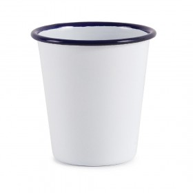 Gobelets  - Acier émaillé - 310 ml - Couleur blanc et bleu  - Olympia Enamel - Lot de 6