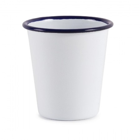 Gobelets  - Acier émaillé - 310 ml - Couleur blanc et bleu  - Olympia Enamel - Lot de 6