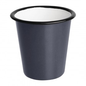 Gobelets  - Acier émaillé - 310 ml - Couleur gris et noir - Olympia Enamel - Lot de 6