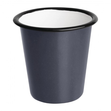 Gobelets  - Acier émaillé - 310 ml - Couleur gris et noir - Olympia Enamel - Lot de 6