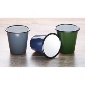 Gobelets  - Acier émaillé - 310 ml - Couleur vert et noir - Olympia Enamel - Lot de 6