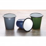 Gobelets  - Acier émaillé - 310 ml - Couleur vert et noir - Olympia Enamel - Lot de 6