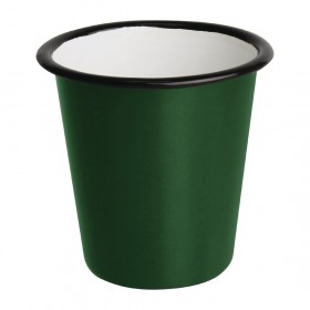 Gobelets  - Acier émaillé - 310 ml - Couleur vert et noir - Olympia Enamel - Lot de 6