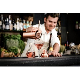 Passoire à cocktail professionnelle - 2 branches -  Effet cuivré - Arizona - 65 x 190 mm