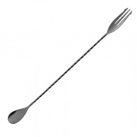 Cuillère à cocktails - Avec trident - Parisien - Gris Titane - 300 (L) mm