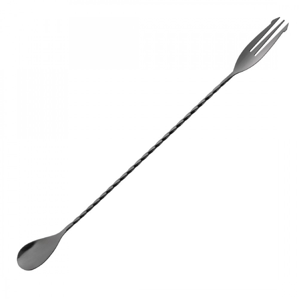 Cuillère à cocktails - Avec trident - Parisien - Gris Titane - 300 (L) mm Cuillère à cocktails - Avec trident - Parisien - Gris Titane - 300 (L) mm