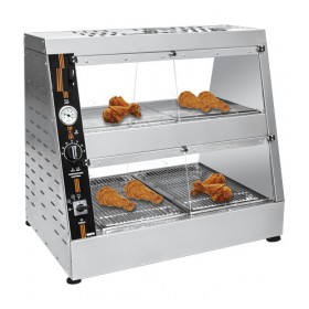  Vitrine chauffante poulet 1155 mm+ récipient  à eau 2 étages