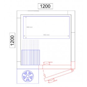 Chambre froide positive - 1200 x 1500 x 2010 - 2.6 m³ - Classe T