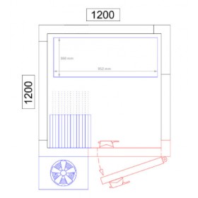 Chambre froide positive - 1200 x 1500 x 2010 - 2.6 m³ - Classe T