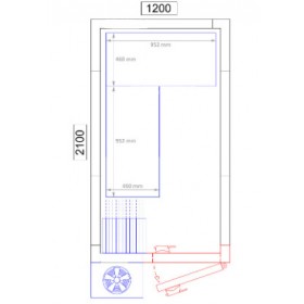 Chambre froide positive - 1200 x 2100 x 2010 - 3.7 m³ - Classe T