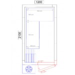 Chambre froide positive - 1200 x 2100 x 2010 - 3.7 m³ - Classe T
