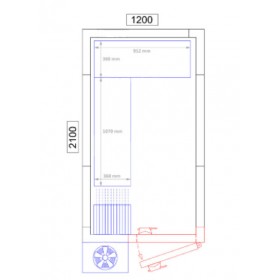 Chambre froide positive - 1200 x 2100 x 2010 - 3.7 m³ - Classe T