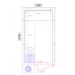Chambre froide positive - 1200 x 2100 x 2010 - 3.7 m³ - Classe T