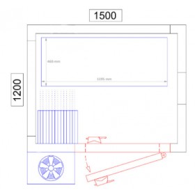 Chambre froide positive - 1500 x 1200 x 2010 - 2.6 m³ - Classe T