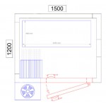 Chambre froide positive - 1500 x 1200 x 2010 - 2.6 m³ - Classe T