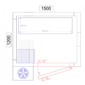 Chambre froide positive - 1500 x 1200 x 2010 - 2.6 m³ - Classe T
