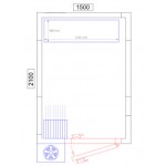 Chambre froide positive - 1500 x 2100 x 2010 - 4.8 m³ - Classe T