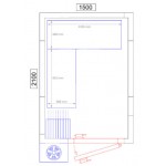 Chambre froide positive - 1500 x 2100 x 2010 - 4.8 m³ - Classe T
