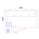 Chambre froide positive - 2100 x 1200 x 2010 - 3.7 m³ - Classe T
