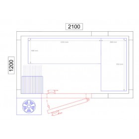 Chambre froide positive - 2100 x 1200 x 2010 - 3.7 m³ - Classe T