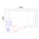 Chambre froide positive - 2100 x 1200 x 2010 - 3.7 m³ - Classe T