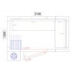 Chambre froide positive - 2100 x 1200 x 2010 - 3.7 m³ - Classe T